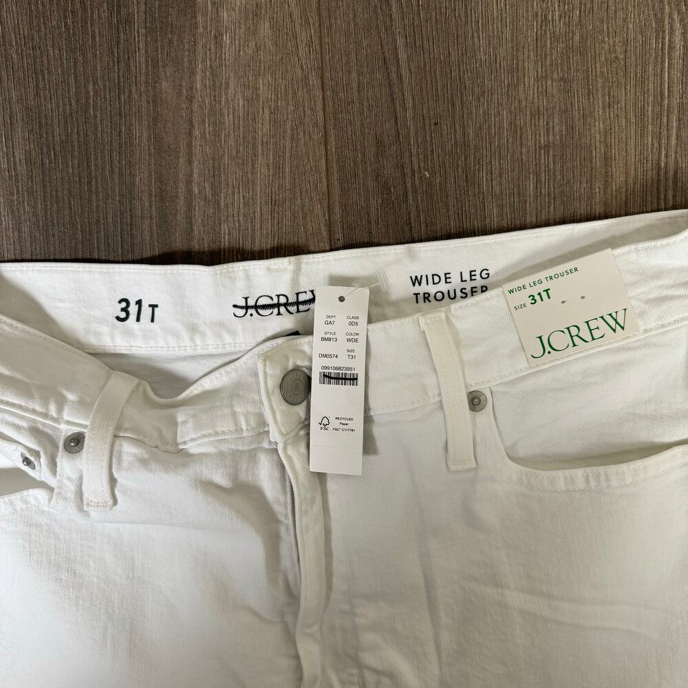 J Crew Wide Leg Trouser Trendy Jeans US Women's 31 Tall New - Picture 5 of 7